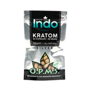 O.P.M.S. SILVER WHITE VEIN INDO 36g, 60 CAPS