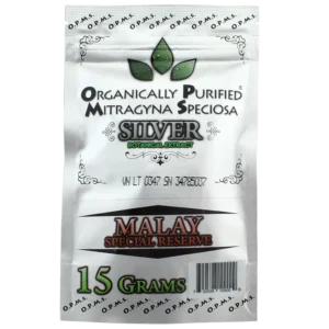 OPMS SILVER KRATOM - MALAY SPECIAL RESERVE - 15 gms, 30 caps.