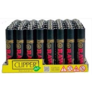 RAW CLIPPER LIGHTER (BLACK) : 48 ct